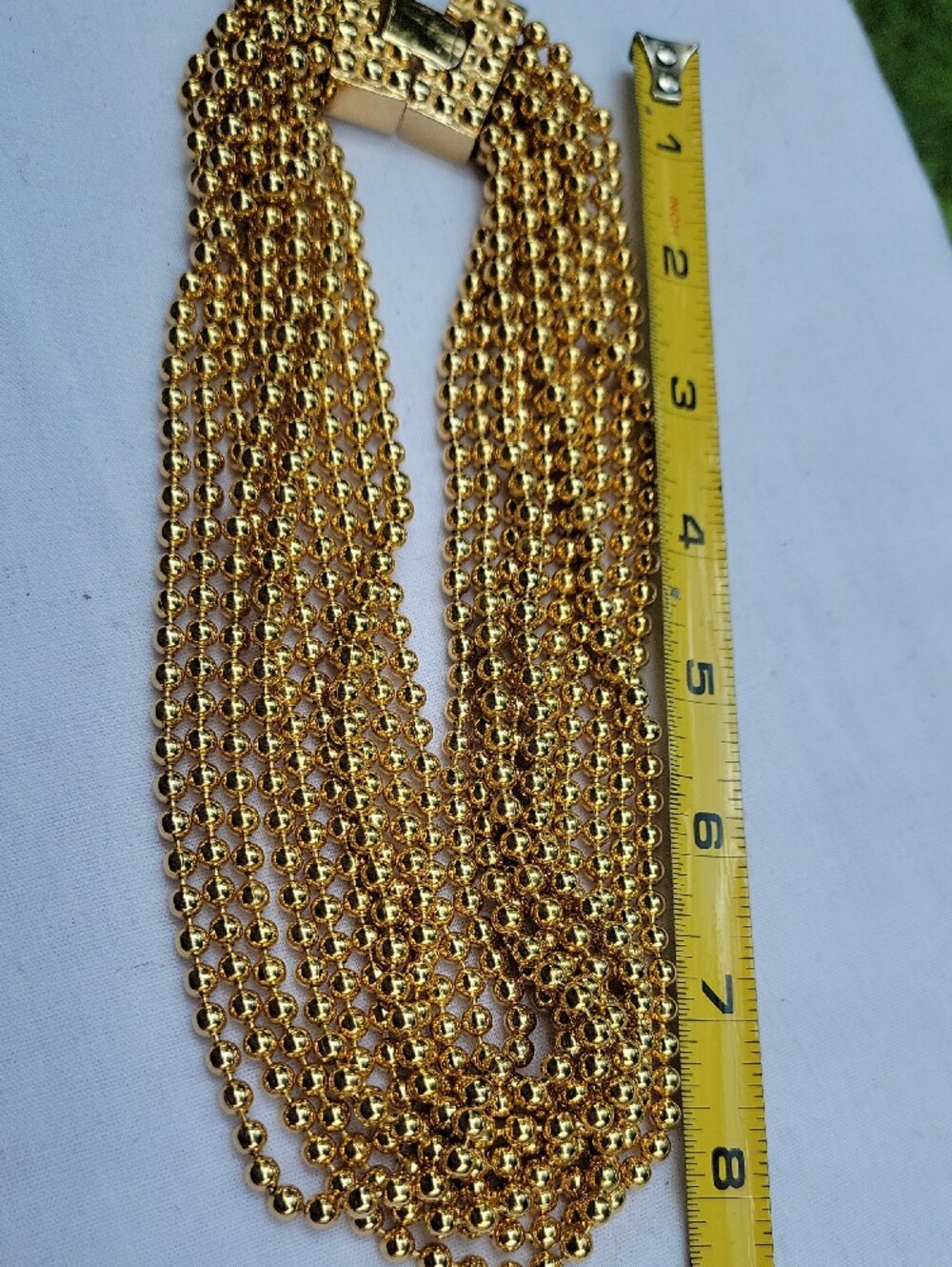 Vintage Joan Rivers Gold Tone Multi-Strand Beaded Collar Necklace - Picture 3 of 3